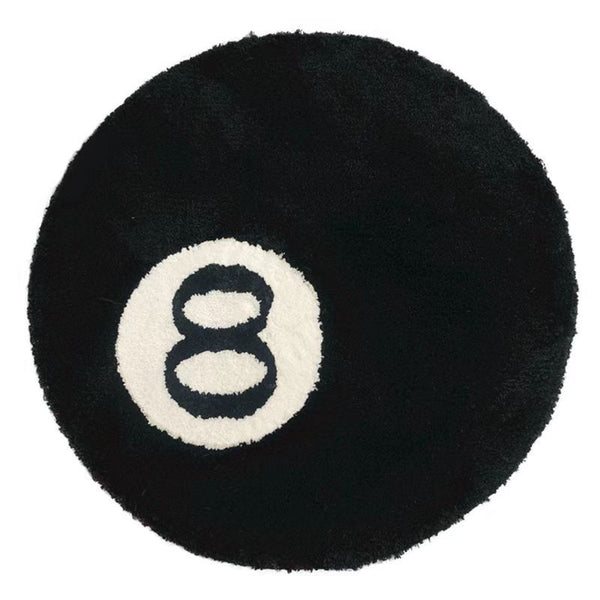 Baluch face rug今だけお値下げ！ Amazon.com: 8 Ball Rug, Black Round Rug, 23.6
