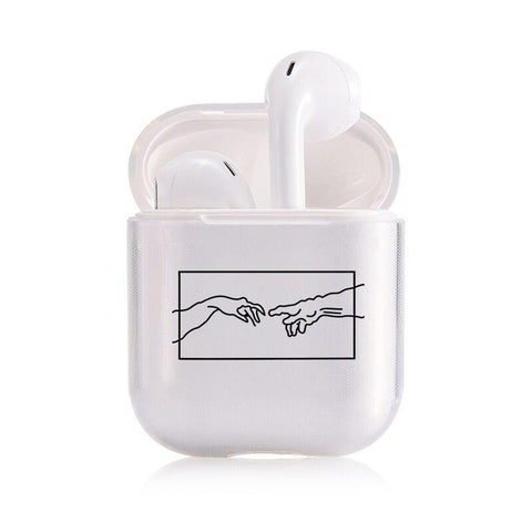 The Creation of Adam AirPods Transparent Case for Apple Airpods 1/2 Gen - HypePortrait 